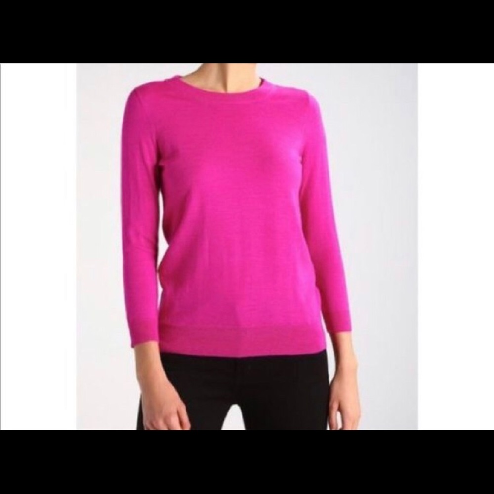 J Crew Magenta Merino Tippi Sweater